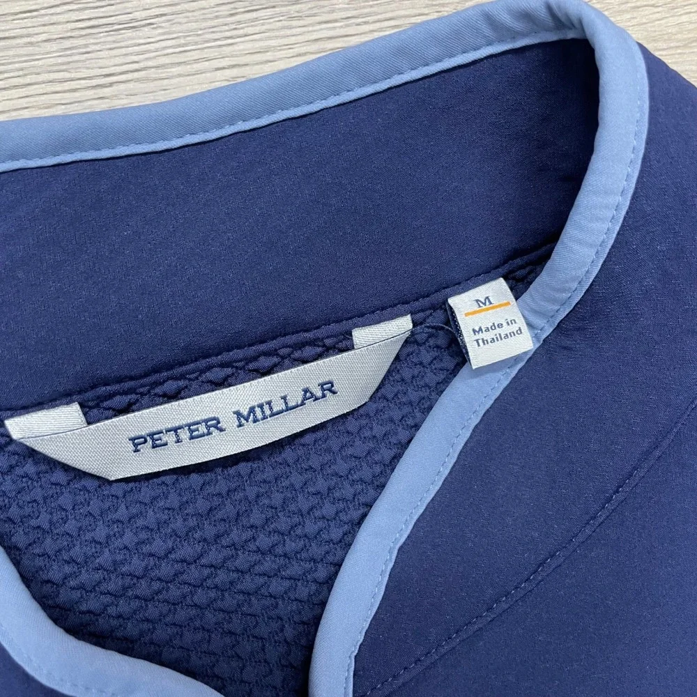 Peter Millar Squallblock Vest Mens M Blue Elk River Golf Softshell MS24EZ40